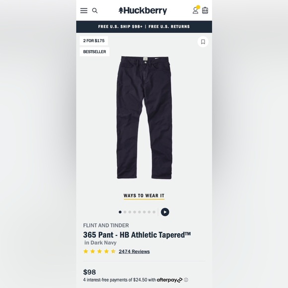 NWT Flint and Tinder 635 Pant - Picture 1 of 5